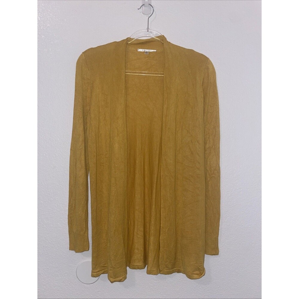 Cyrus Open Front Cardigan M Womens Mustard Yellow Long Sleeve Knit Sweater Top